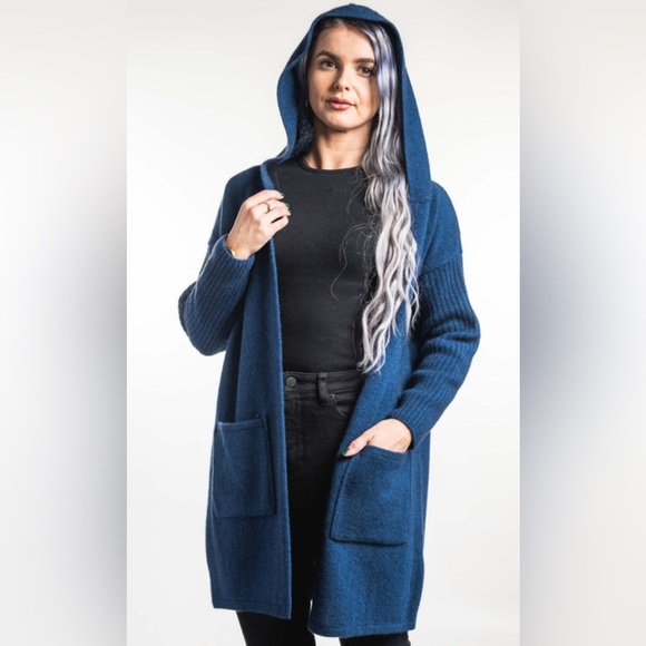 TRILOGY NZ - Hooded Long Line Cardigan - Picture 1 of 9